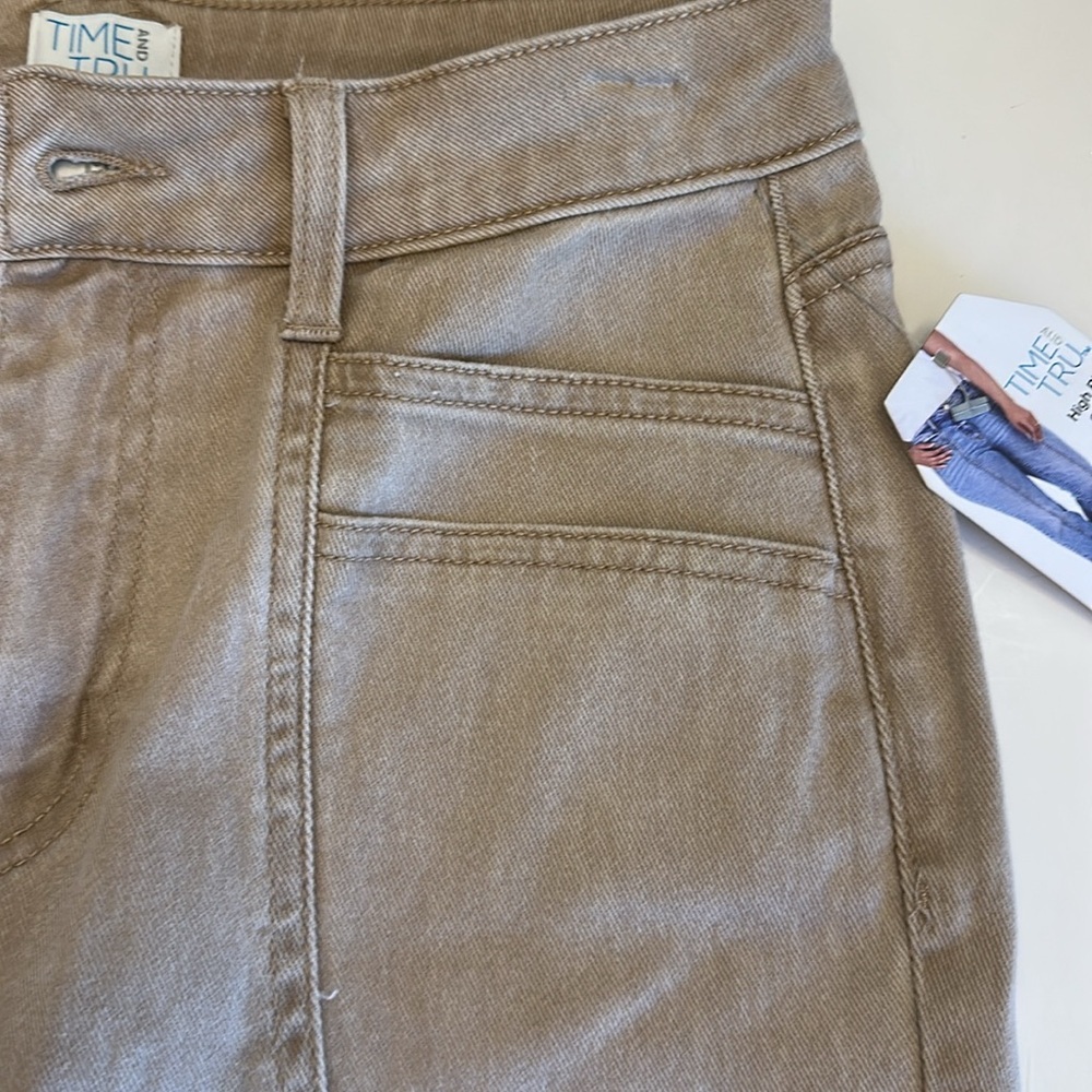 Time and Tru hi-rise straight regular denim jeans khaki size 4 - Picture 6 of 6